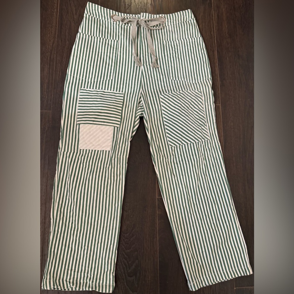 Unlisted Striped Wide Leg Pants with Drawstring